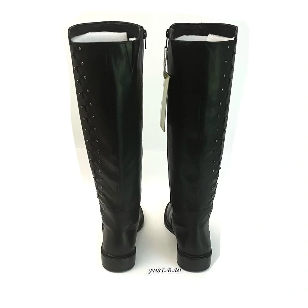 Gianni Bini | Studded | Leather | Flat High Boots